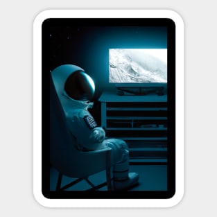 Astronaut watching TV Sticker